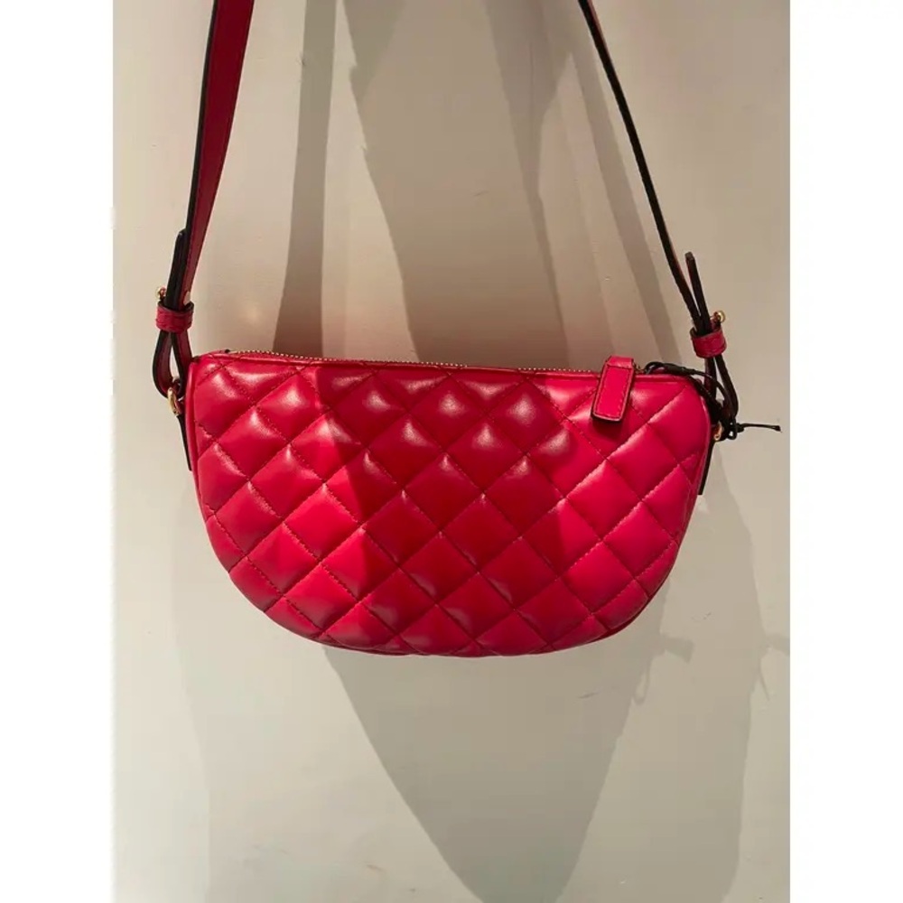 Versace Quilted Medusa Half Moon Crossbody Leather Bag - Picture 2 of 5